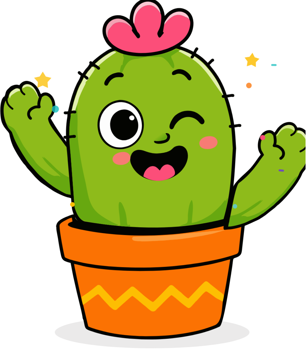 KiddoNest cactus mascot