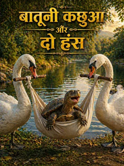 बातूनी कछुआ और दो हंस