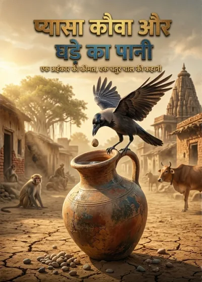 प्यासा कौवा और घड़े का पानी